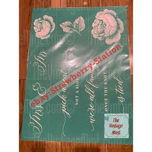 Chalk Couture silk screen stencil Transfer reusable Ceremony sides wedding roses